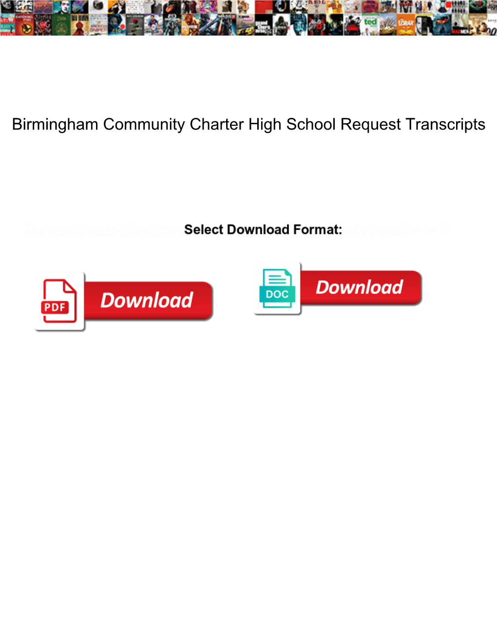 Birmingham Community Charter High School Request Transcripts
