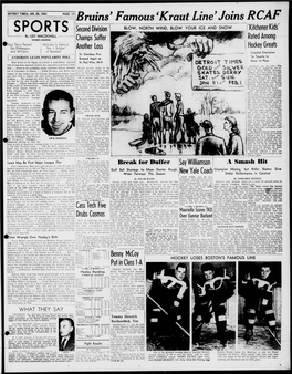Bruins ' Famous 'Kraut Line*Joins RCAF
