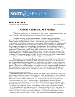 Calvin, Calvinism, and Politics