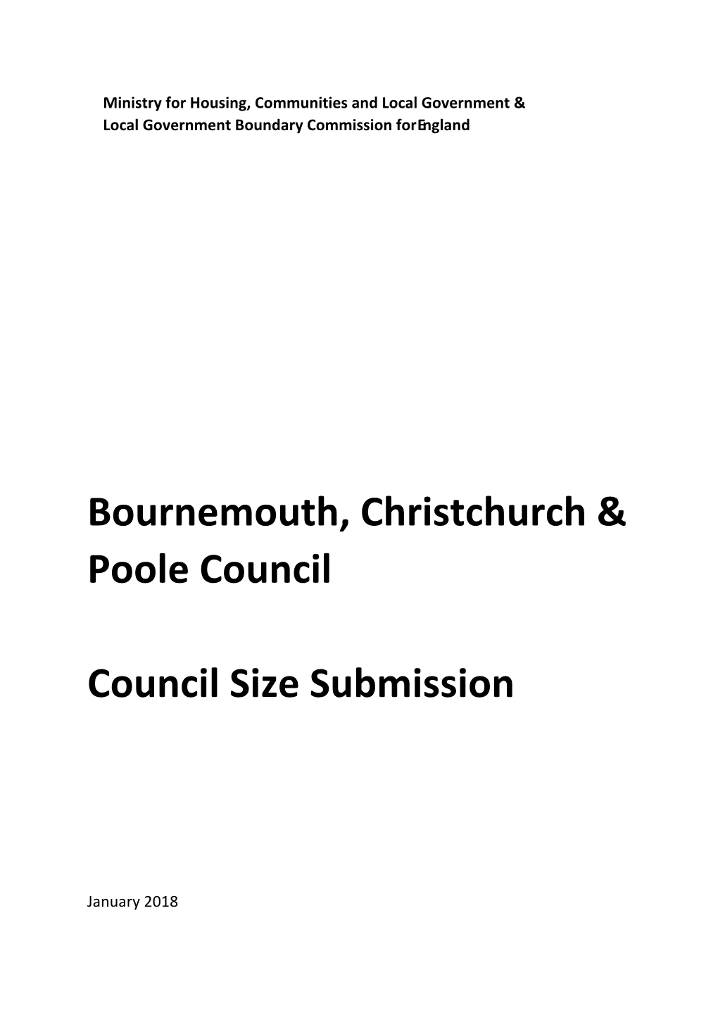 Bournemouth, Christchurch & Poole Council Council Size Submission
