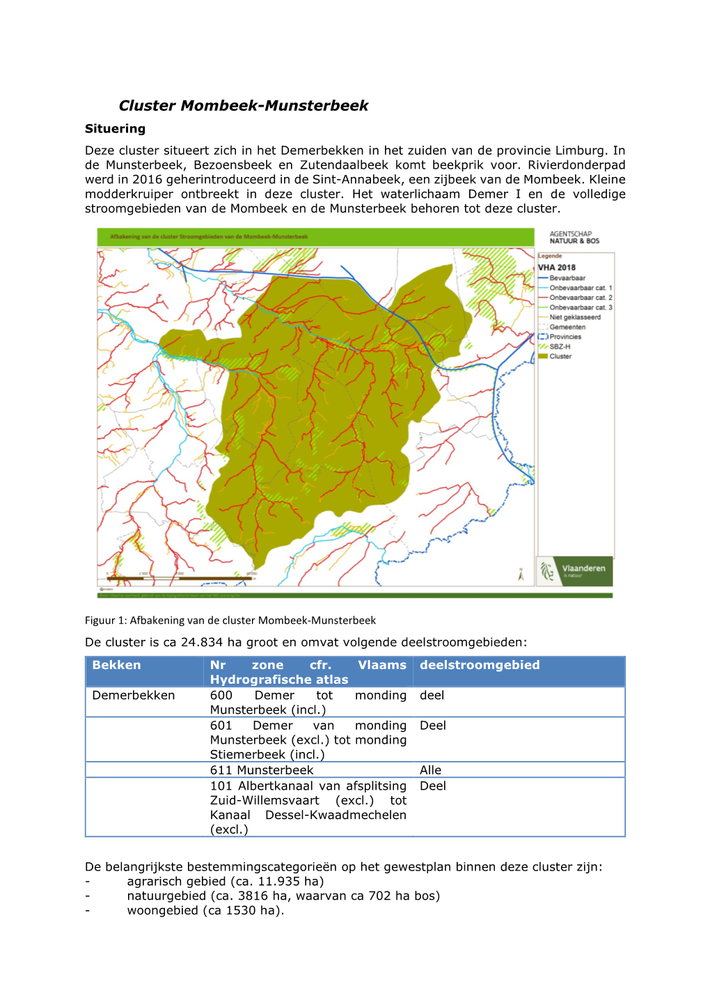 Cluster Mombeek-Munsterbeek Situering Deze Cluster Situeert Zich in Het Demerbekken in Het Zuiden Van De Provincie Limburg