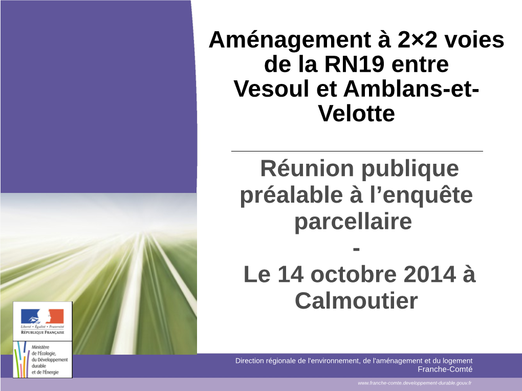 Aménagement À 2×2 Voies De La RN19 Entre Vesoul Et Amblans-Et- Velotte