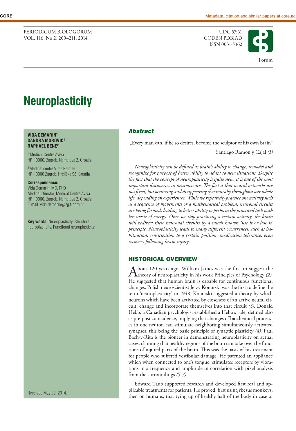 Neuroplasticity