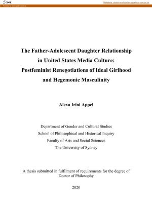 The Father-Adolescent Daughter Relationship in United States Media Culture: Postfeminist Renegotiations of Ideal Girlhood and Hegemonic Masculinity