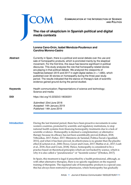 The Rise of Skepticism in Spanish Political and Digital J Media Contexts