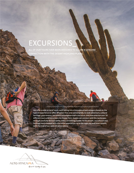 Excursions All of Our Tours Have Been Designed to Allow a Genuine Connection with the Desert Highland Plains
