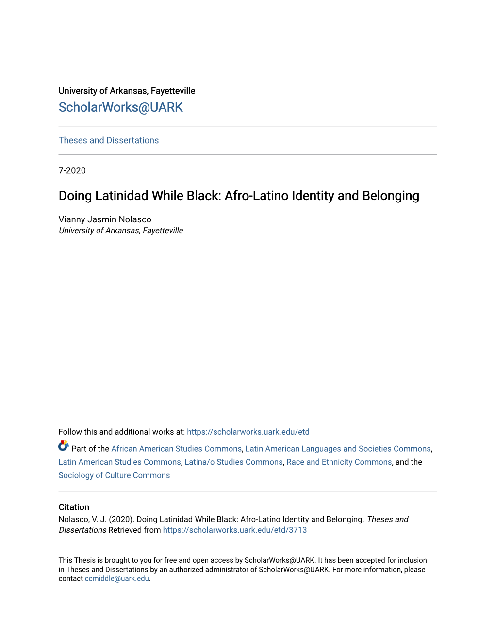 Afro-Latino Identity and Belonging