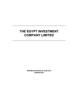 The Egypt Investment Company Limited
