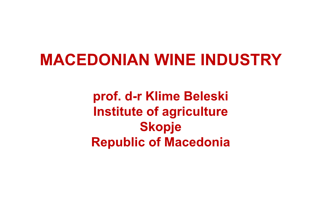 Association Wines of Macedonia