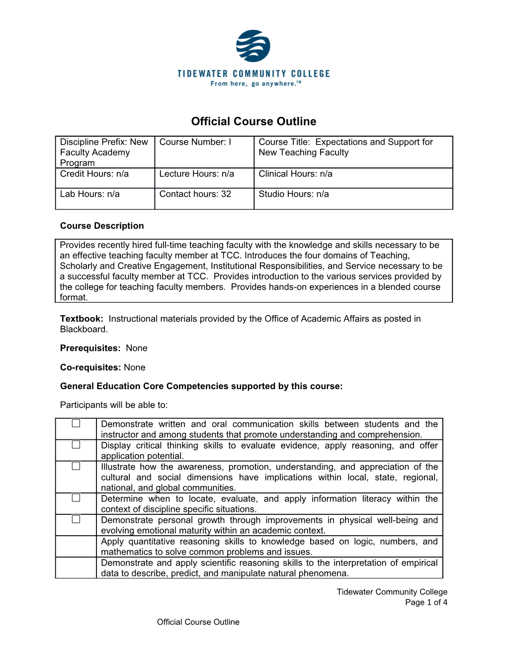 Official Course Outline