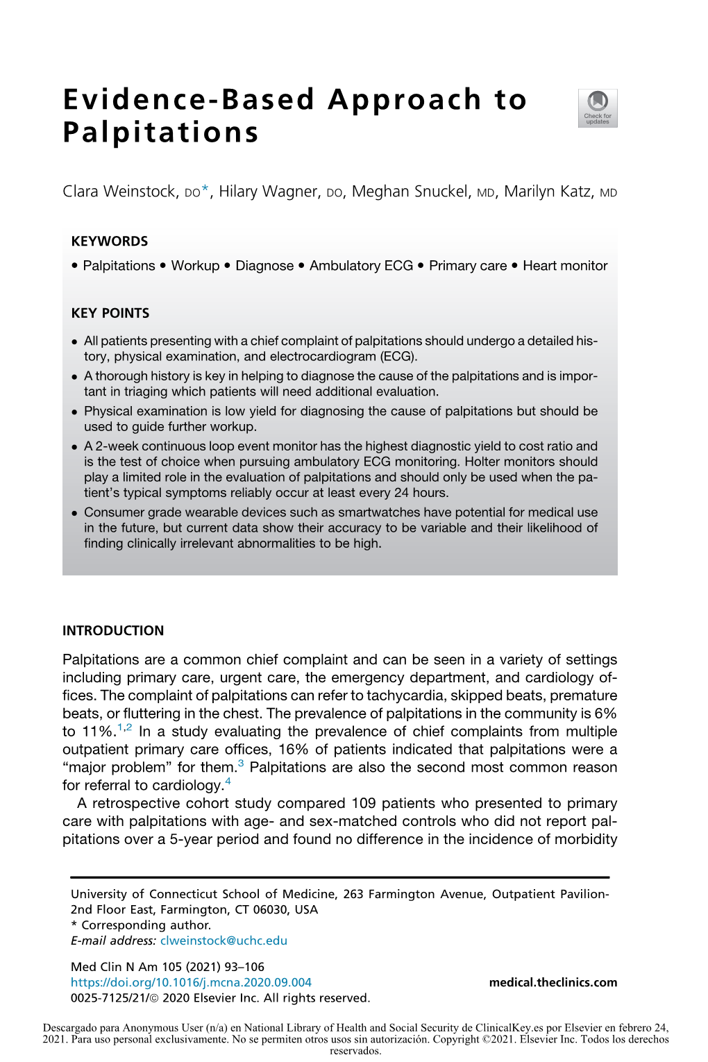 Evidence-Based Approach to Palpitations