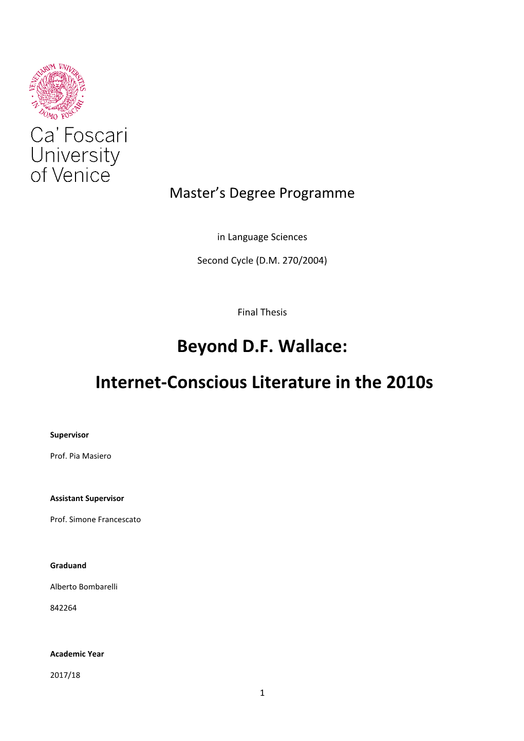 Beyond D.F. Wallace: Internet-Conscious Literature in the 2010S