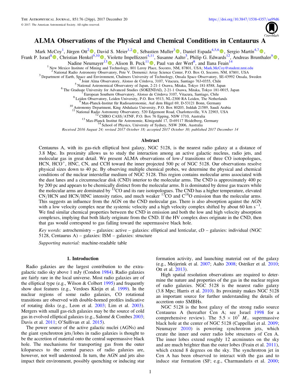 ALMA Observations of the Physical and Chemical Conditions in Centaurus A