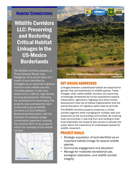 Wildlife Corridors LLC Preserving and Restoring Critical Habitat