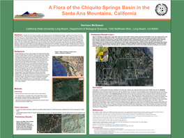 A Flora of the Chiquito Springs Basin in the Santa Ana Mountains, California