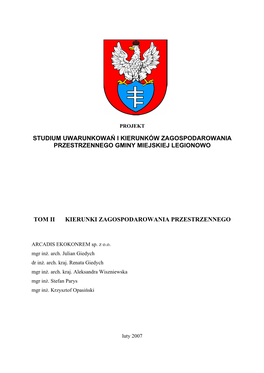 Studium Uwarunkowań I Kierunków Zagospodarowania Przestrzennego Gminy Miejskiej Legionowo