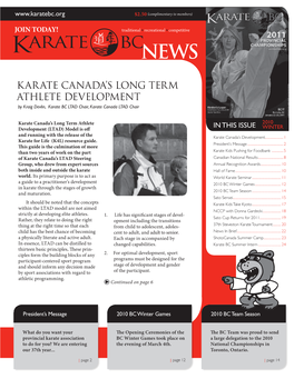 Karate Canada's Long Term Athlete Development