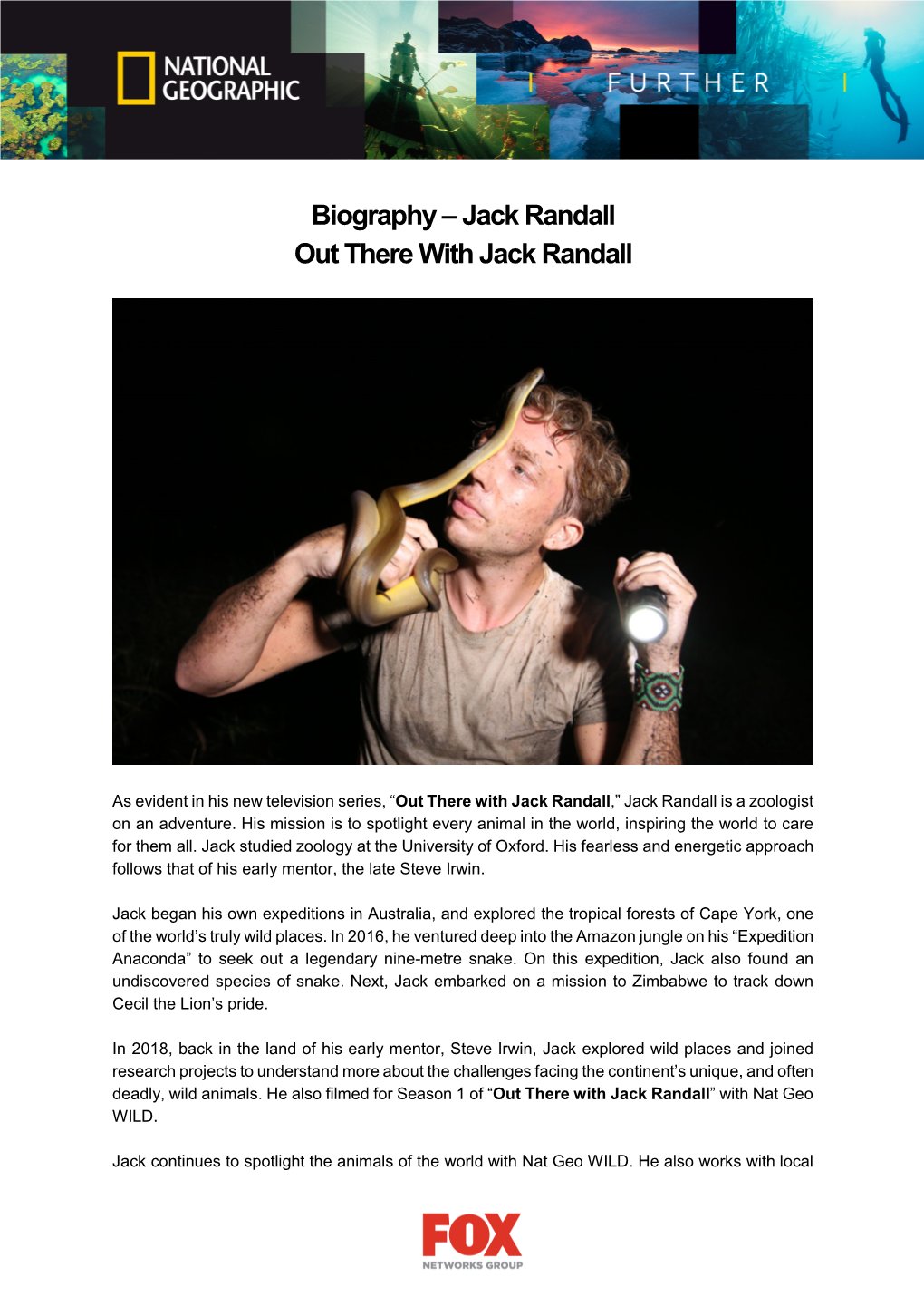 Biography – Jack Randall out There with Jack Randall