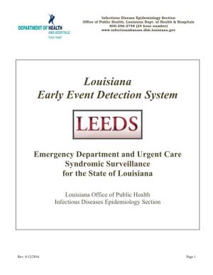 Syndromic Surveillance for the State of Louisiana