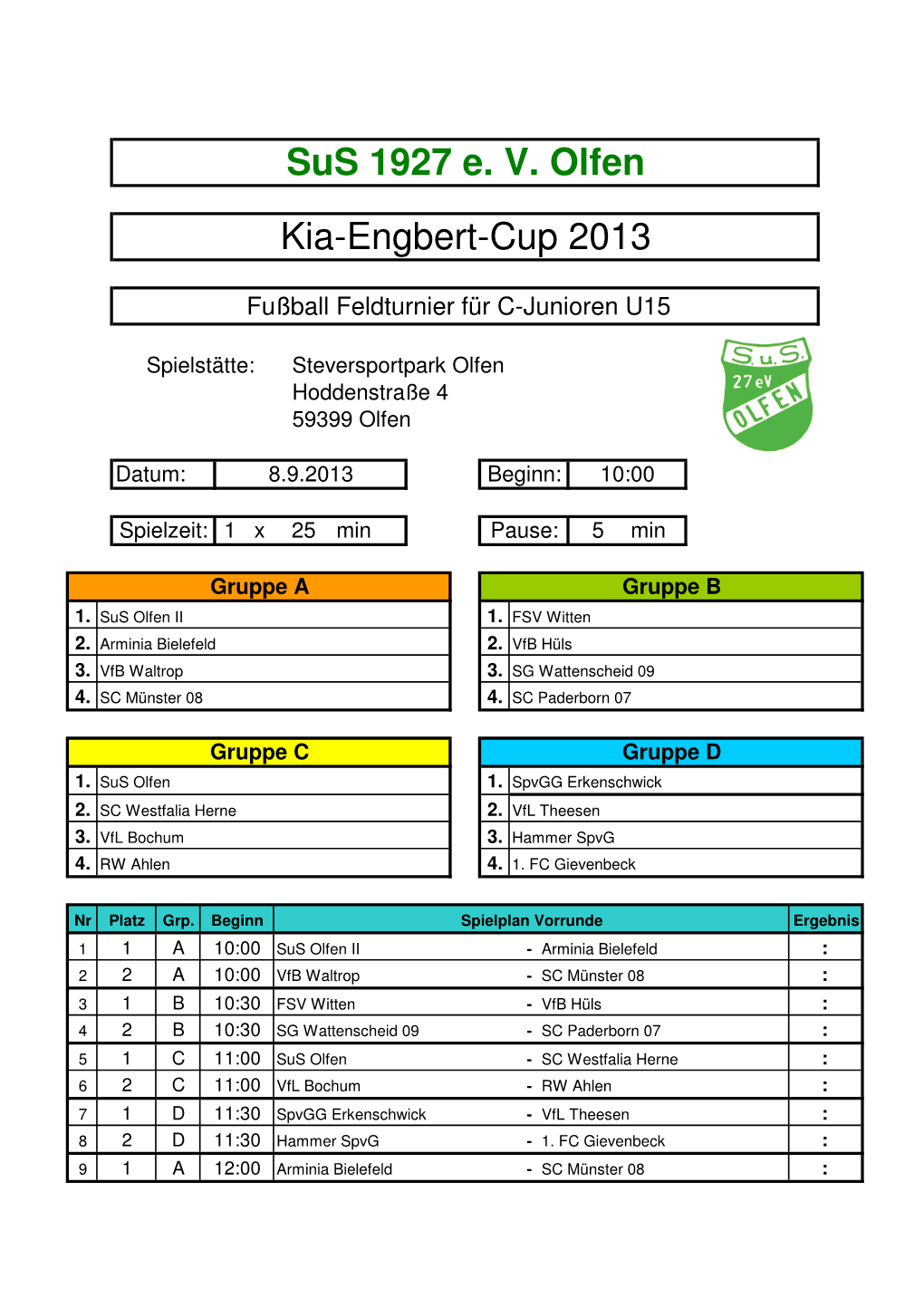 Kia Engbert Cup 2013 C Junioren