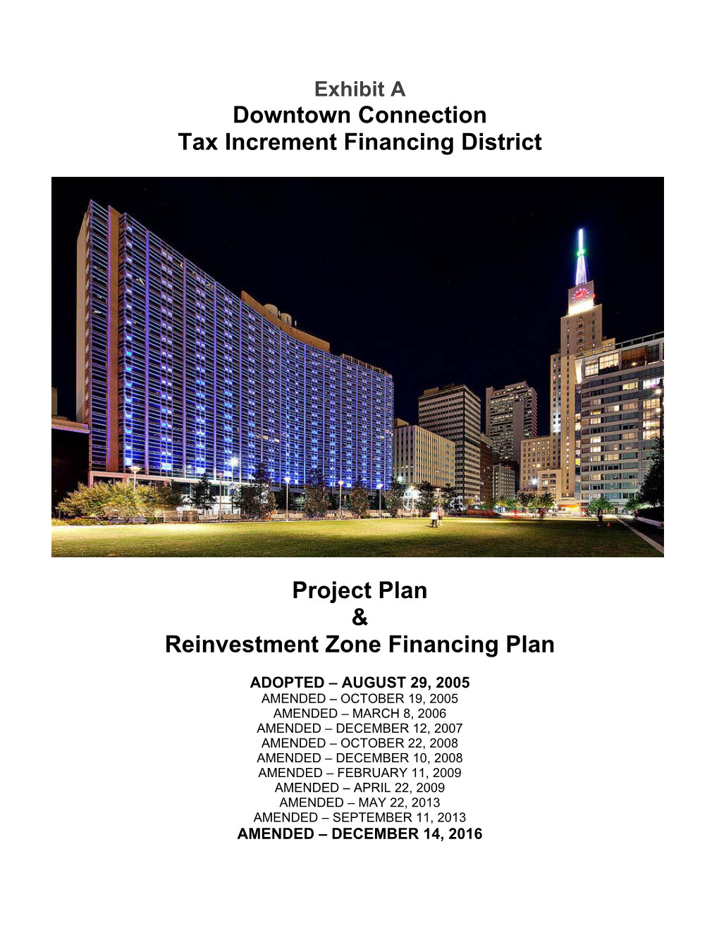 Downtown Connection TIF District Plan