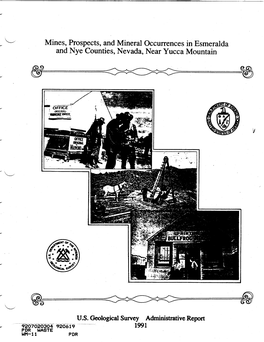 Mines, Prospects, and Mineral Occurrences in Esmeralda and Nye Counties, Nevada, Near Yucca Mountain