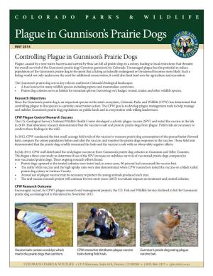 Controlling Plague in Gunnison's Prairie Dogs