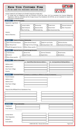 Know Your Customer Form