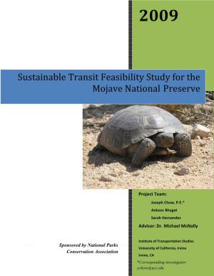 Sustainable Transit Feasibility Study for the Mojave National Preserve