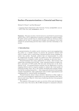 Surface Parameterization: a Tutorial and Survey