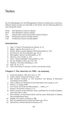 Introduction Chapter 1: the Churches in 1900