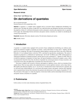 On Derivations of Quantales