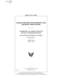 Russian Military Developments and Strategic Implications