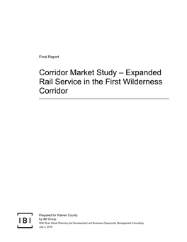 Corridor Market Study – Expanded Rail Service in the First Wilderness Corridor