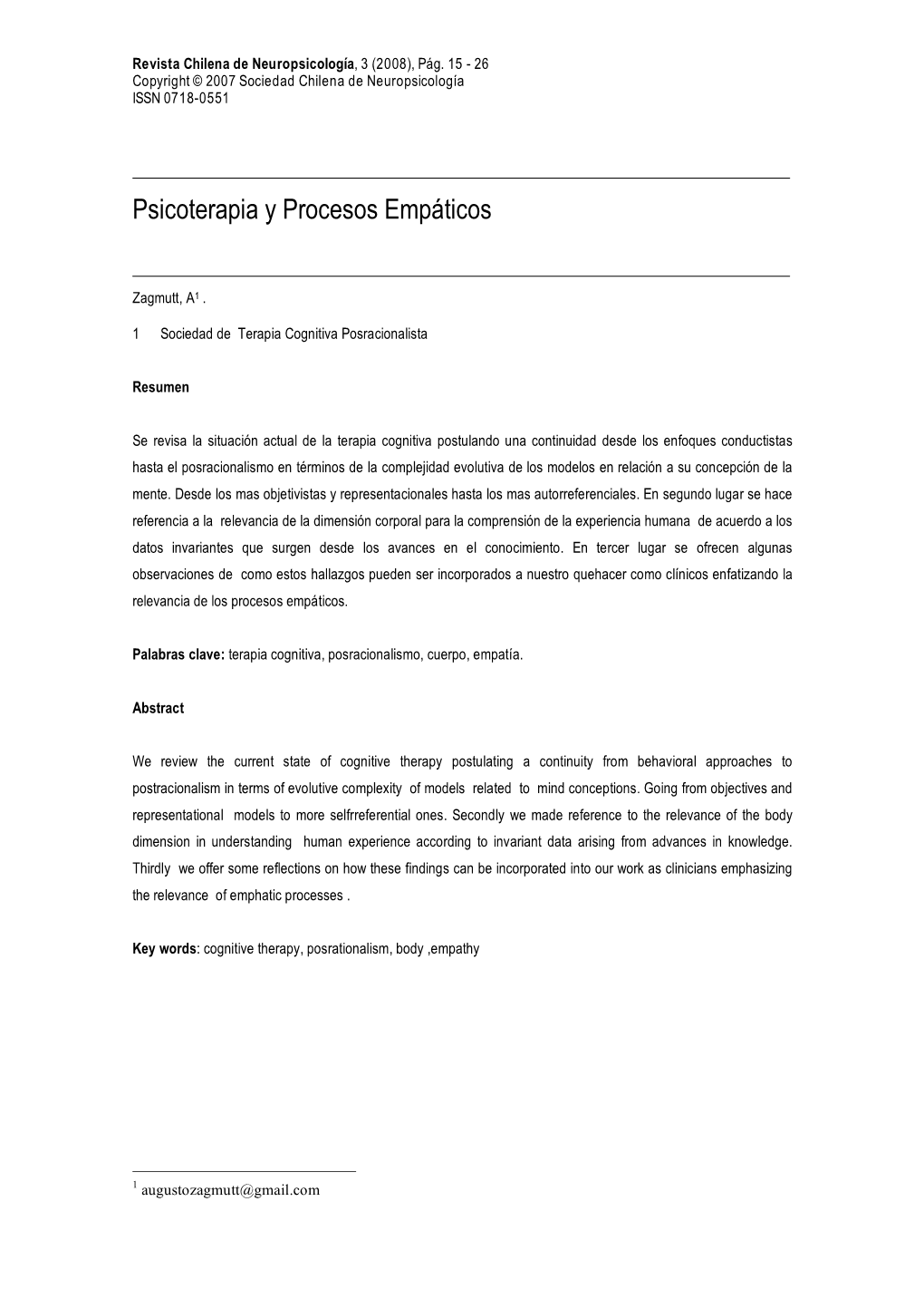 Psicoterapia Y Procesos Empáticos