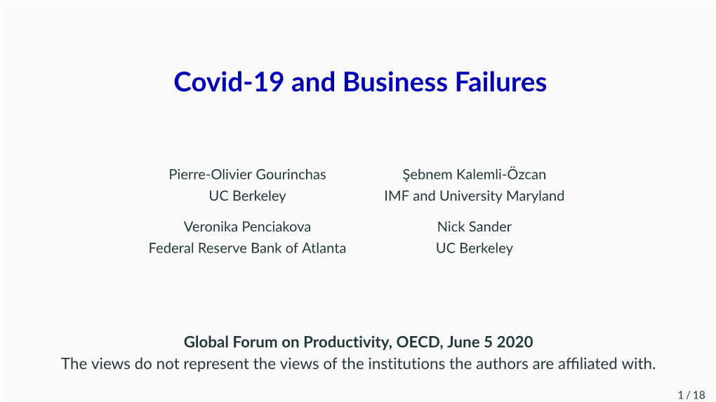 Covid-19 and Business Failures