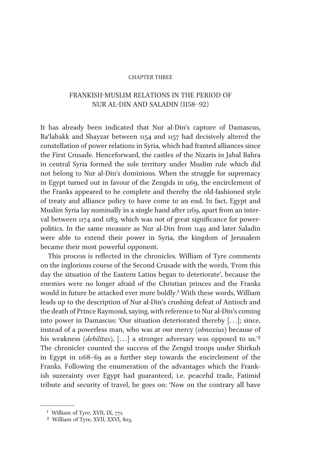 Frankish-Muslim Relations in the Period of Nur Al-Din and Saladin (1158–92)