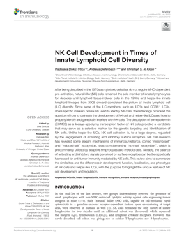 NK Cell Development in Times of Innate Lymphoid Cell Diversity