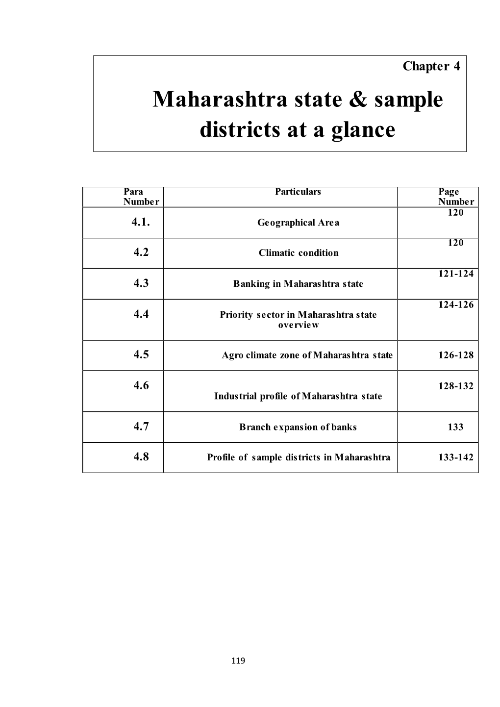 Maharashtra State & Sample Districts at a Glance