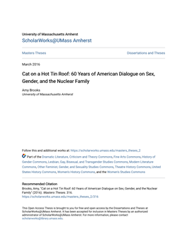 Cat on a Hot Tin Roof: 60 Years of American Dialogue on Sex, Gender, and the Nuclear Family