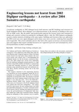Engineering Lessons Not Learnt from 2002 Diglipur Earthquake – a Review After 2004 Sumatra Earthquake