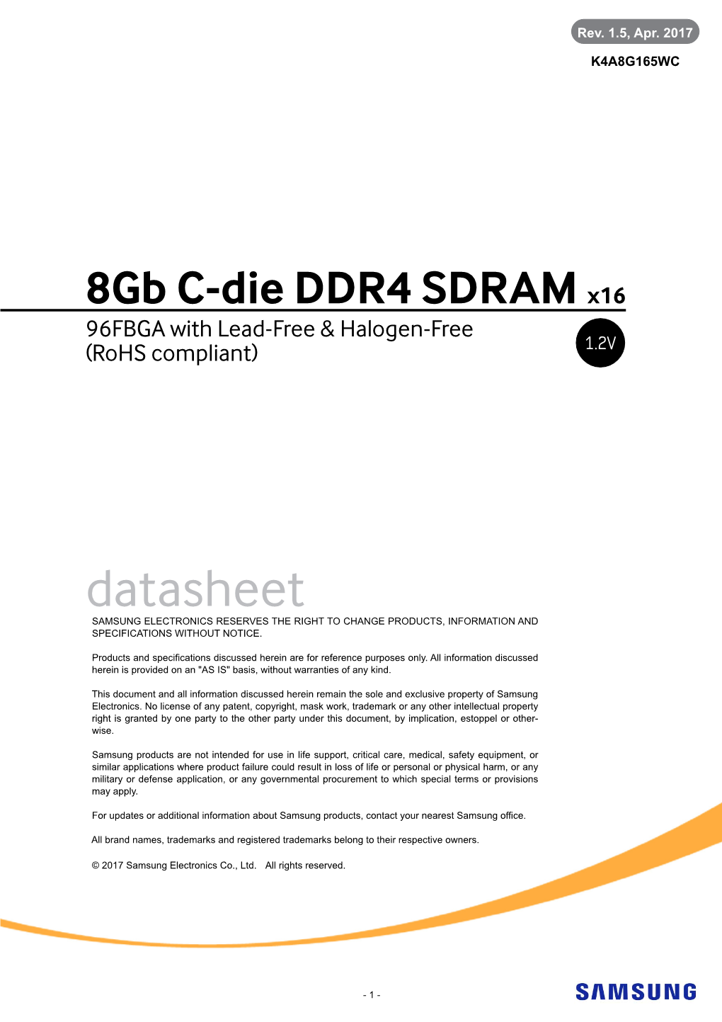 Datasheet DDR4 SDRAM Revision History