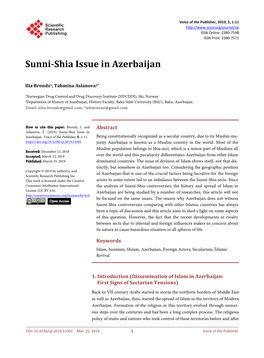 Sunni-Shia Issue in Azerbaijan