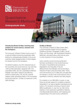 Quantitative Research Methods Undergraduate Study