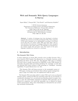 Web and Semantic Web Query Languages: a Survey