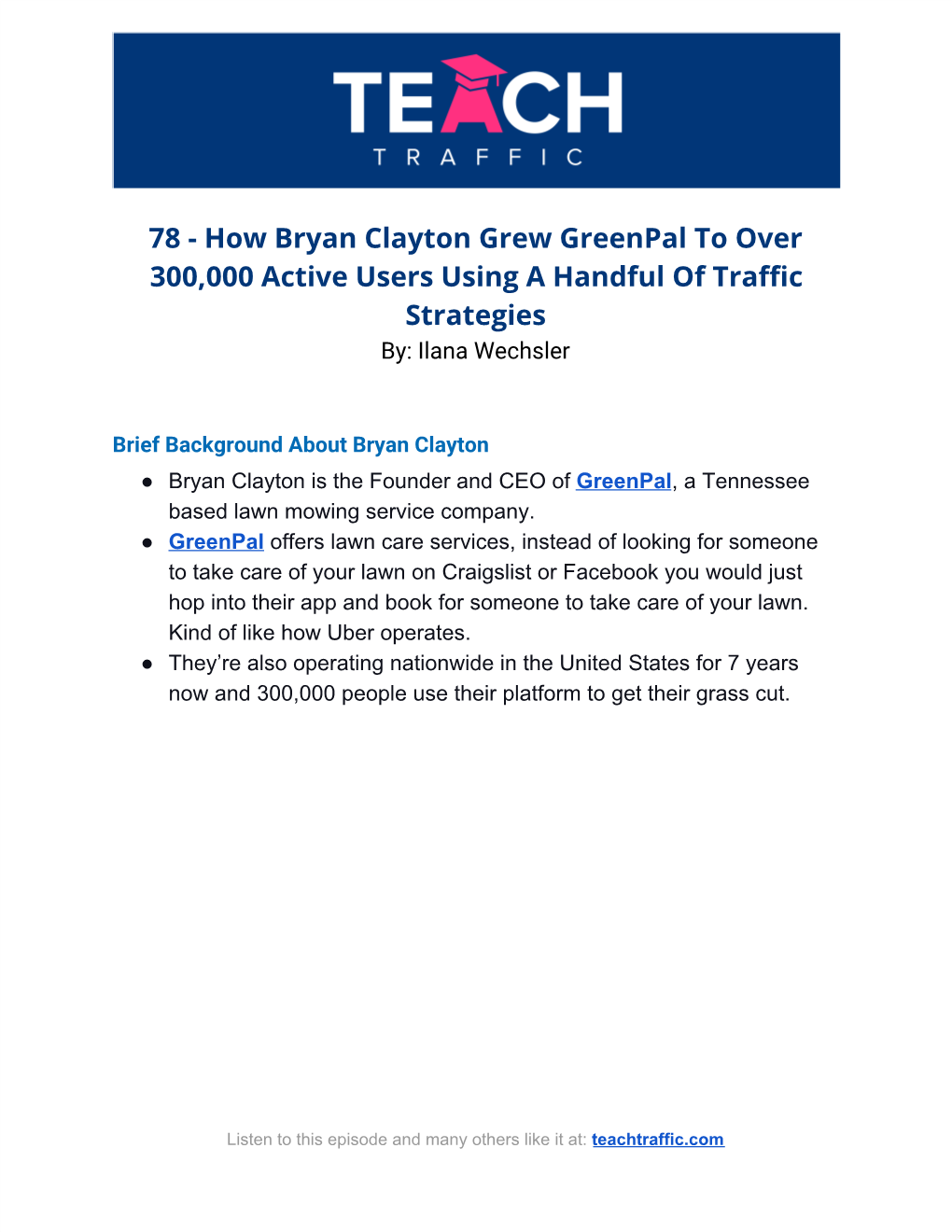 How Bryan Clayton Grew Greenpal to Over 300000