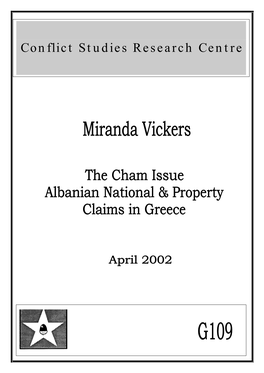 The Cham Issue - Albanian National & Property Claims in Greece