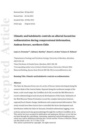 Climatic and Halokinetic Controls on Alluvial&#X2010