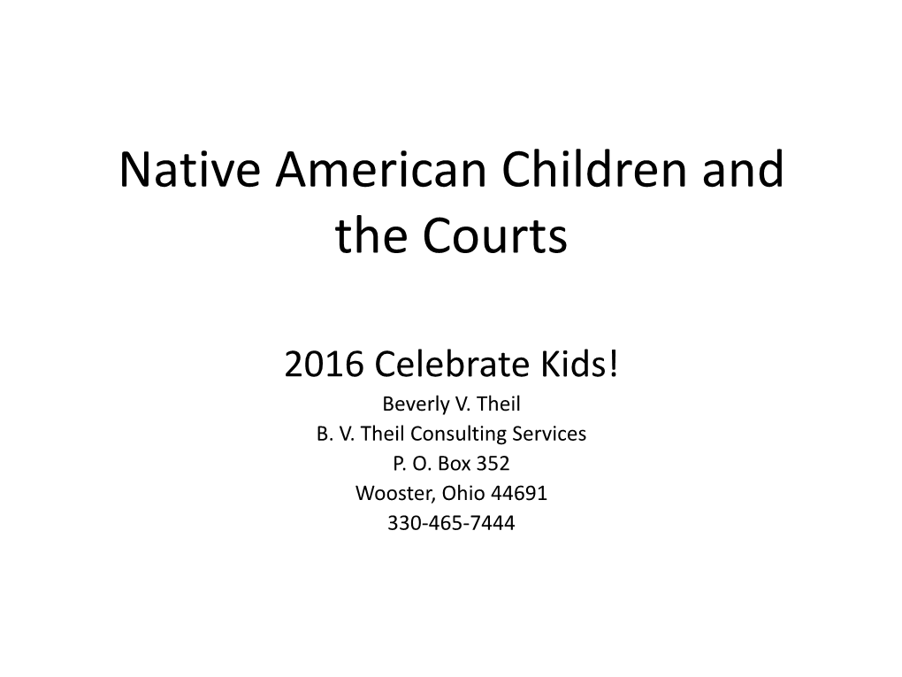 Native American Children and the Courts