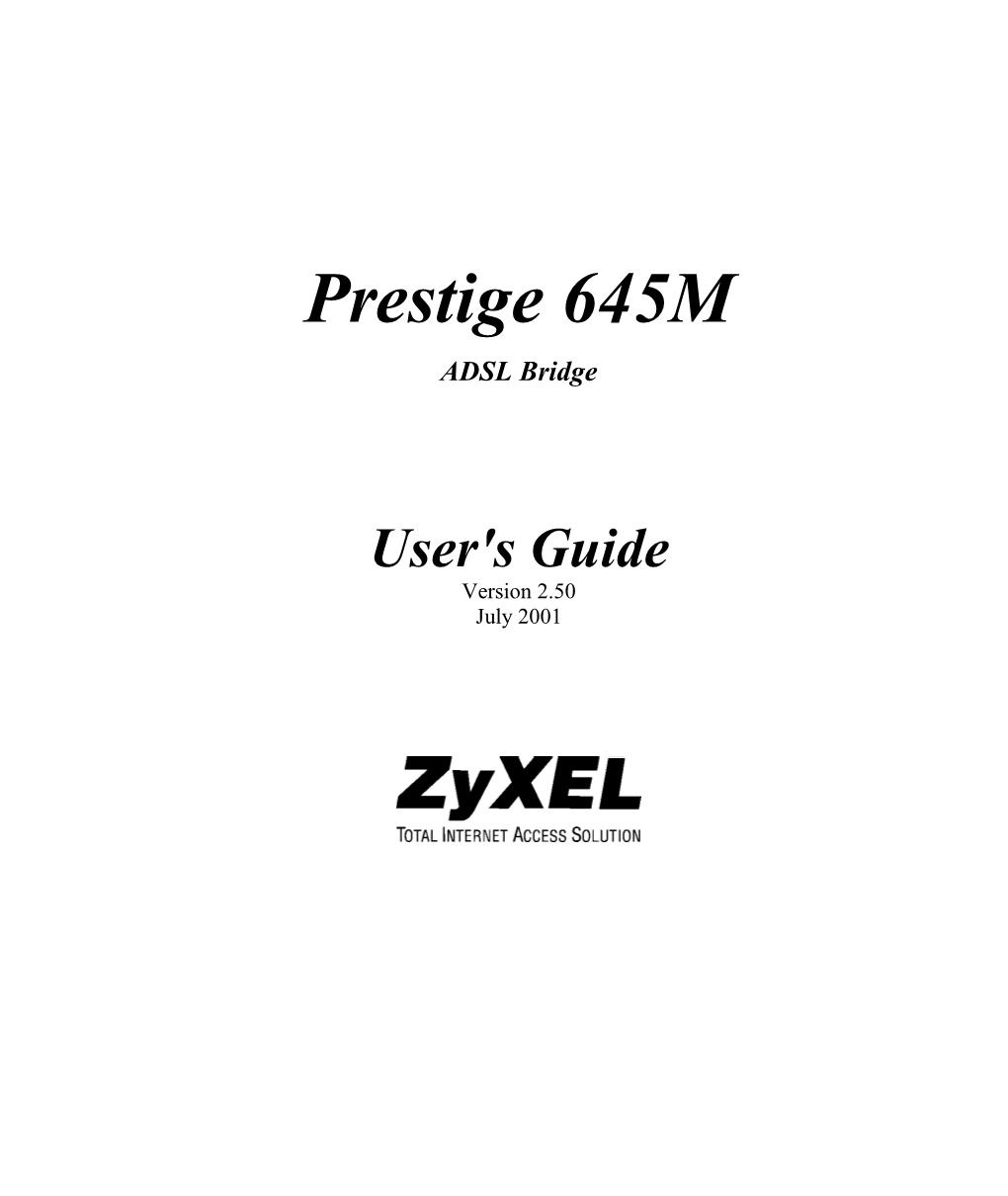 Prestige 645M ADSL Bridge